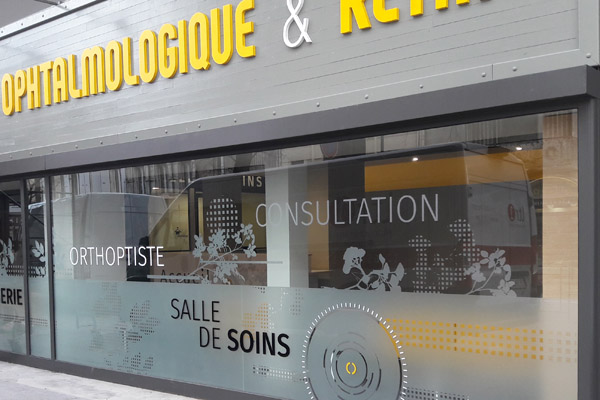 Vitrophanie vitrine boutique magasin Souleuvre en Bocage